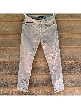 Hudson & Barrow Mens 30x30 Performance Stretch Golf Pants Gray Cotton Blend